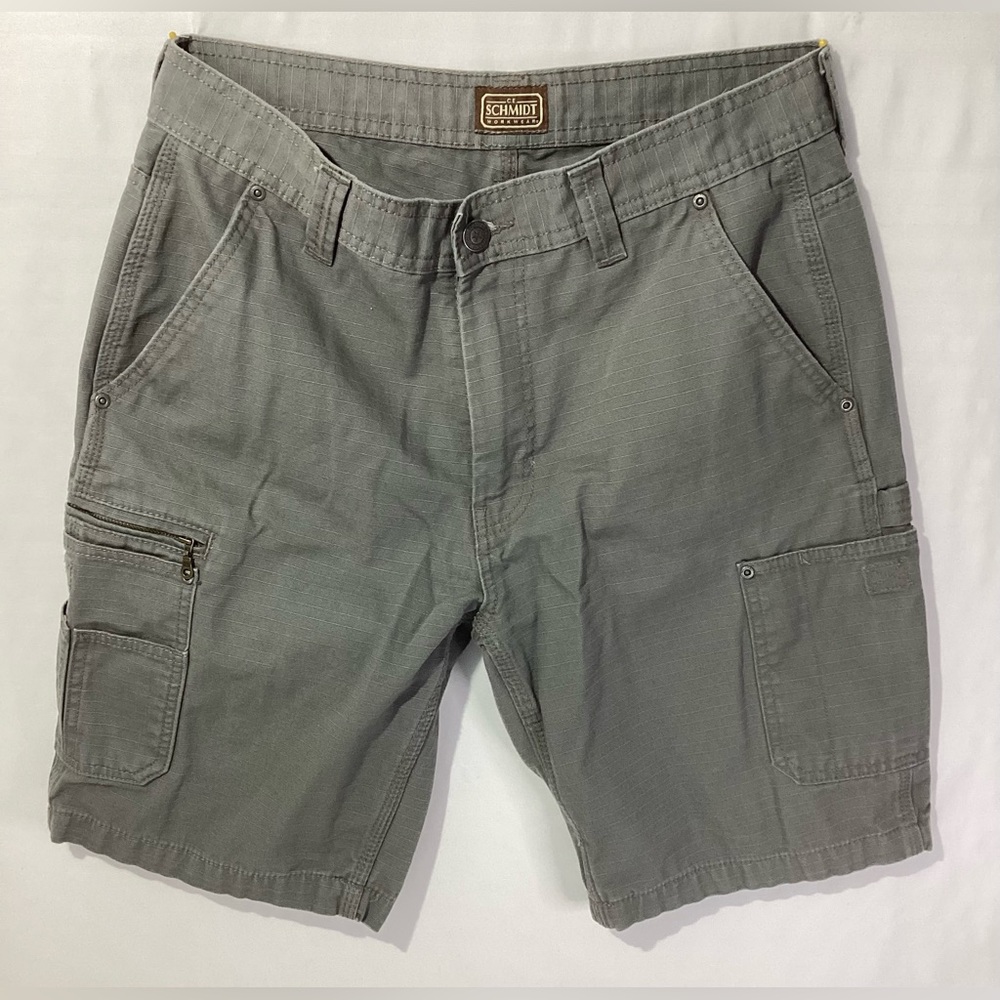 Schmidt Men’s Shorts Size 34 Color Grey Zip Pockets 100% Cotton